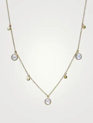 Cléo 14K Gold Charm Necklace With Moonstone