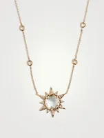 14K Gold Necklace With White Topaz