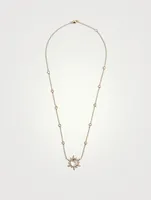 14K Gold Necklace With White Topaz