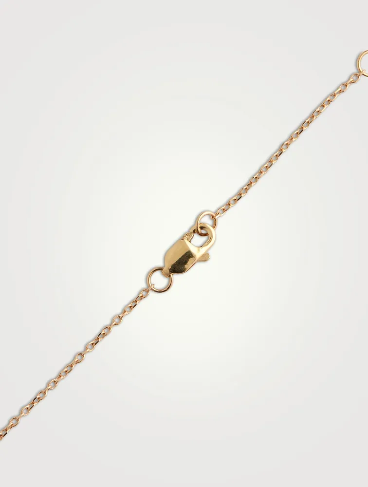 14K Gold Necklace With White Topaz