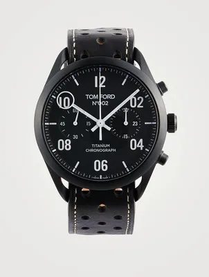 No. 002 Auto Chrono Limited Edition Perforated Leather Strap Watch