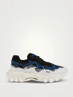 B-East Leather, Suede And Mesh Sneakers