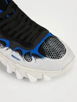 B-East Leather, Suede And Mesh Sneakers