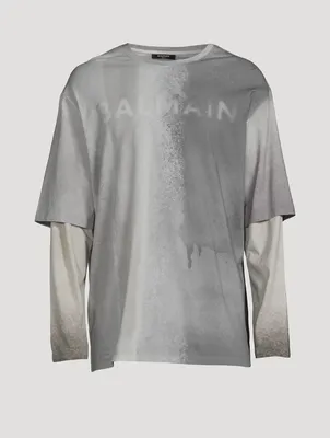Layered Long-Sleeve T-Shirt With Spray Logo