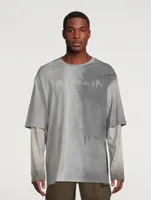 Layered Long-Sleeve T-Shirt With Spray Logo