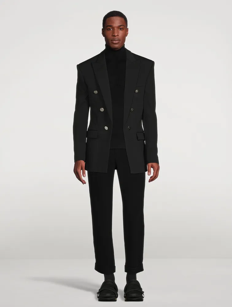 Technical Jersey Double-Breasted Jacket