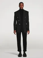 Technical Jersey Double-Breasted Jacket