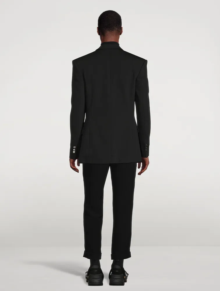 Technical Jersey Double-Breasted Jacket