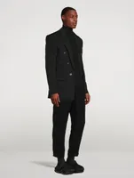 Technical Jersey Double-Breasted Jacket