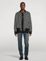 Reversible Wool Bomber Jacket Macro Monogram Print
