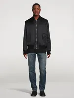 Reversible Wool Bomber Jacket Macro Monogram Print