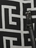 Reversible Wool Bomber Jacket Macro Monogram Print