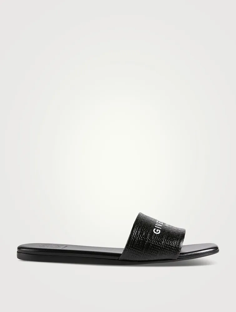 4G Leather Slide Sandals