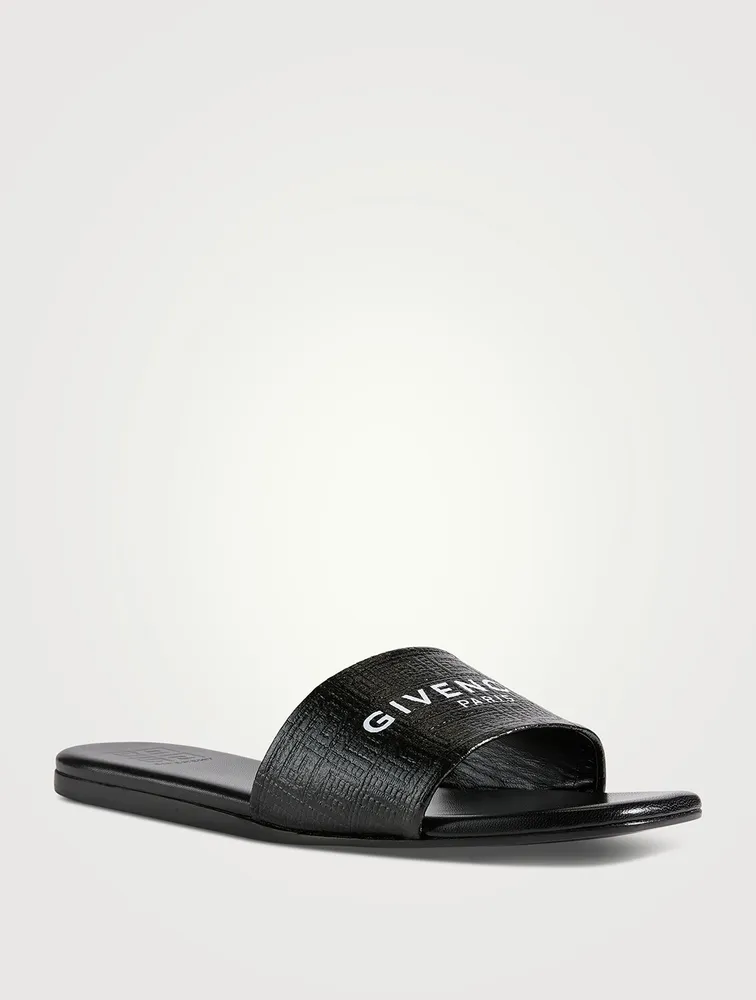 4G Leather Slide Sandals