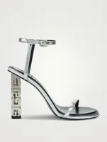 G Cube Metallic Leather Sandals