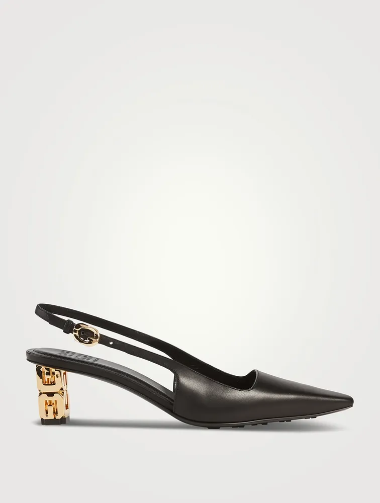 G Cube Leather Slingback Pumps