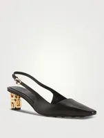 G Cube Leather Slingback Pumps