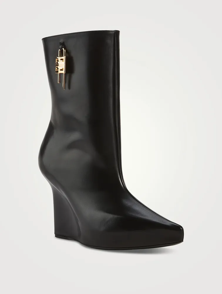 G Lock Leather Ankle Boots