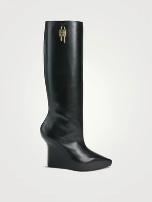 G Lock Leather Knee-High Boots