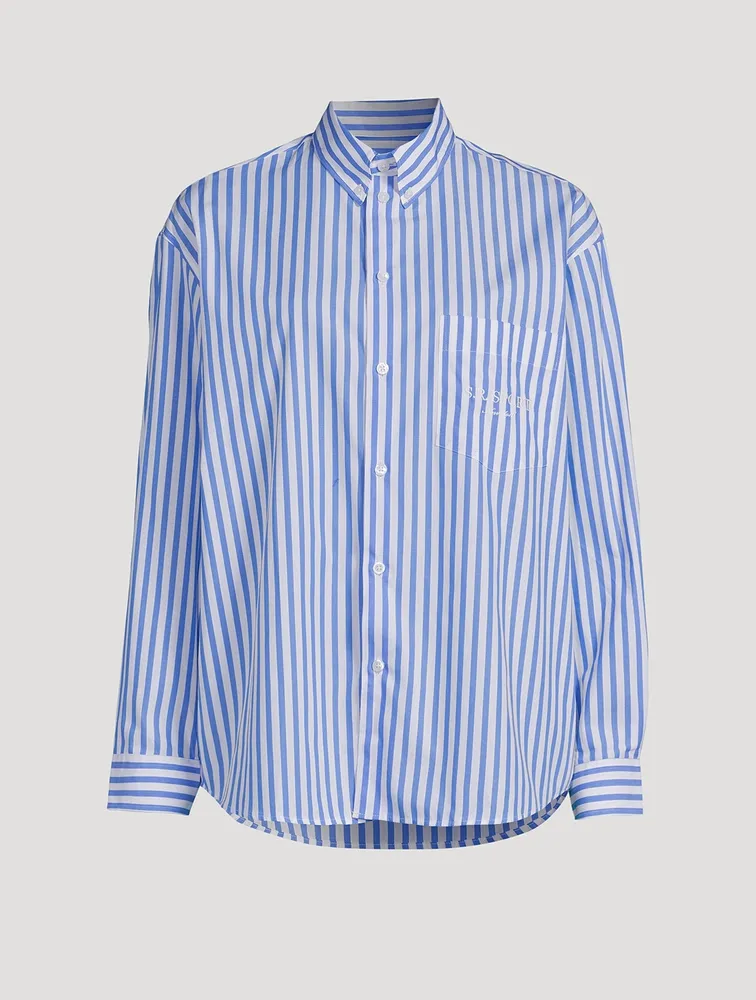 SR Sport Oversized Poplin Shirt Stripe Print