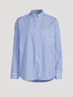 SR Sport Oversized Poplin Shirt Stripe Print