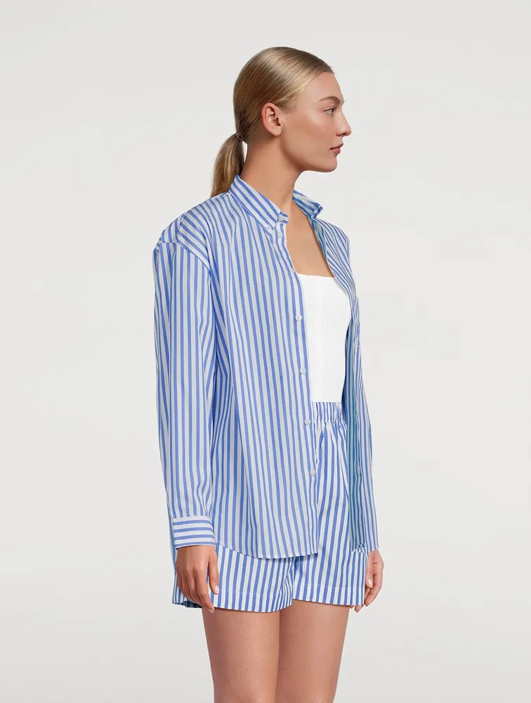 SR Sport Oversized Poplin Shirt Stripe Print