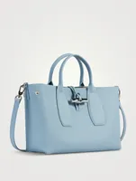Medium Roseau Leather Top Handle Bag