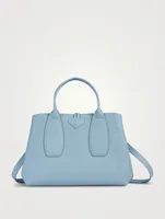 Medium Roseau Leather Top Handle Bag