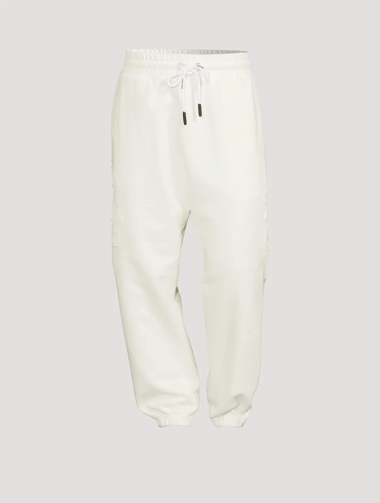 Cotton Sweatpants With Tonal Embroidery