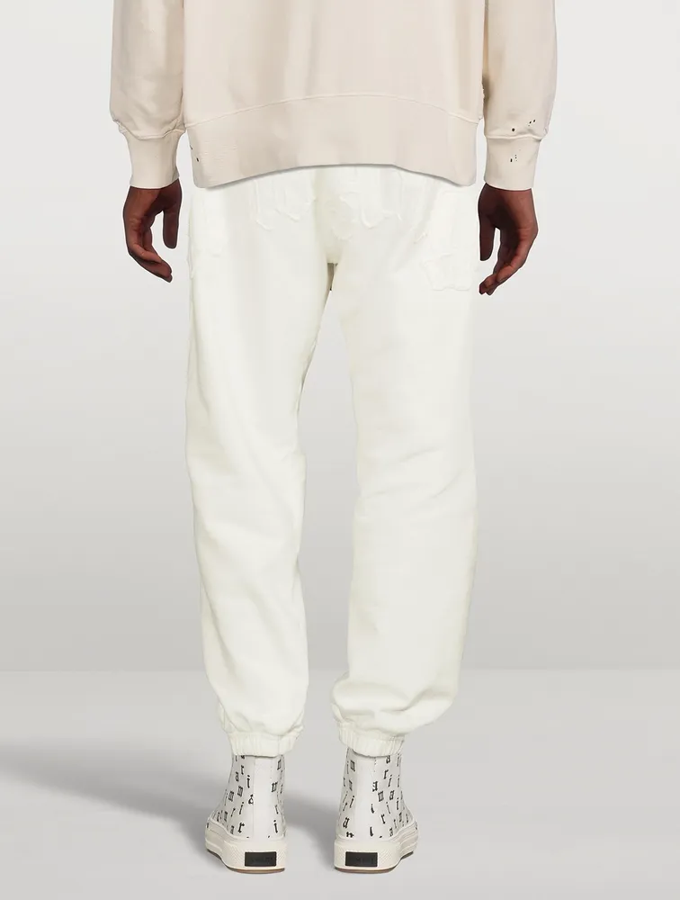 Cotton Sweatpants With Tonal Embroidery