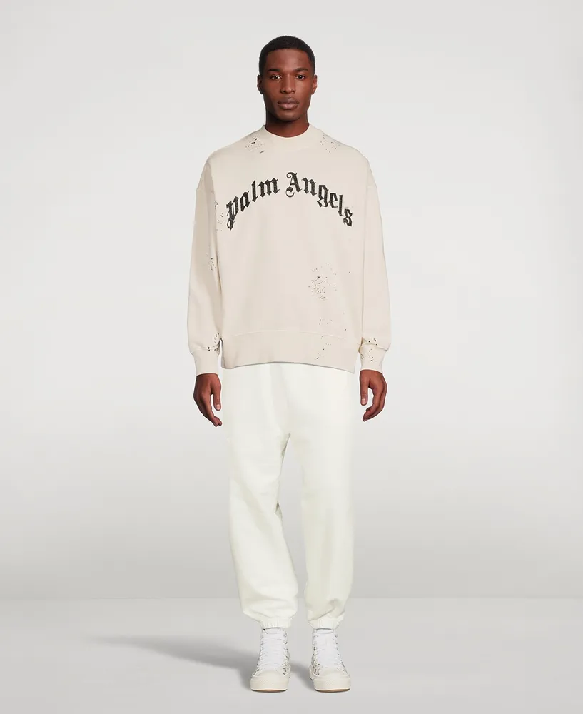 Cotton Sweatpants With Tonal Embroidery