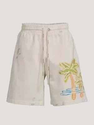 Palm Neon Cotton Sweat Shorts