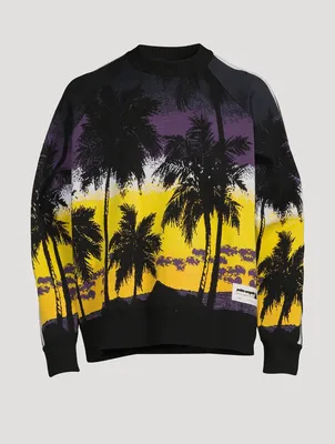 Palm Sunset Wool Jacquard Sweater