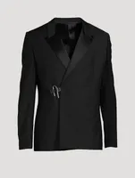 Wool And Mohair Slim Jacket With U-Lock