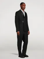 Wool And Mohair Slim Jacket With U-Lock