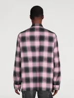 Cotton Oversized Shirt Plaid Print