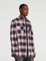 Cotton Oversized Shirt Plaid Print