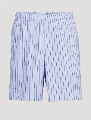 Poplin Shorts In Striped Print