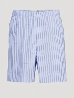 Poplin Shorts In Striped Print