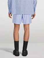 Poplin Shorts In Striped Print