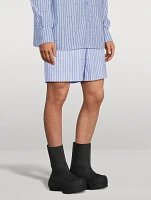 Poplin Shorts In Striped Print