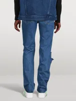 Destroyed Denim Straight-Leg Jeans