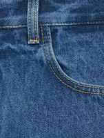 Destroyed Denim Straight-Leg Jeans