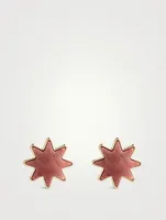 Oryon Stud Earrings With Pink Rhodonite