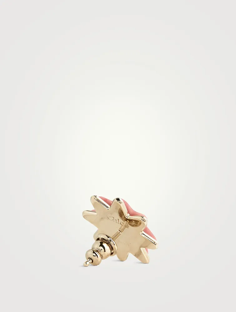 Oryon Stud Earrings With Pink Rhodonite