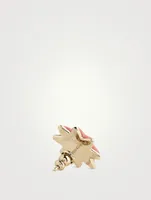 Oryon Stud Earrings With Pink Rhodonite
