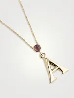 Alphabet A Necklace With Amethyst