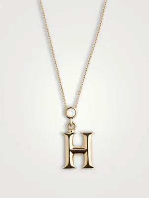 Alphabet H Necklace With Mother-Of-Pearl