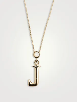 Alphabet J Necklace With Mother-Of-Pearl