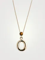 Alphabet O Necklace With Tiger's Eye